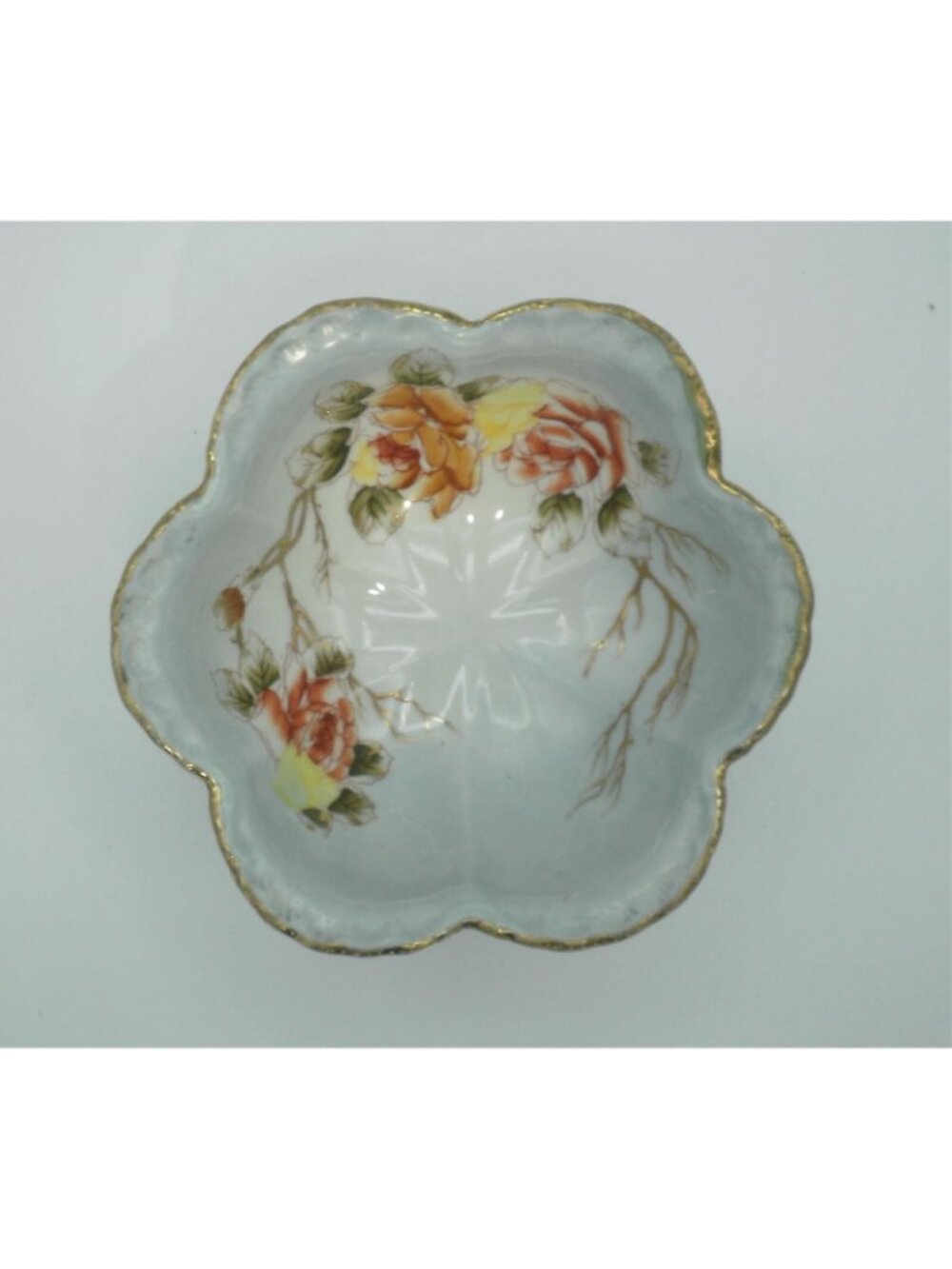 Nippon Footed Bowl Set 5 Pieces Fruit Nut Hand Painted Floral Design Vintage - Picture 8 of 8
